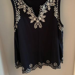 Sleeveless eyelet top